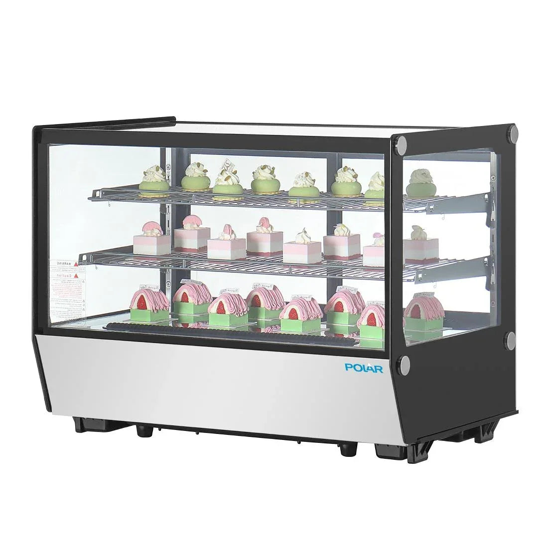 PG004 Polar G-Series Countertop Display Fridge Black Square Glass 160Ltr