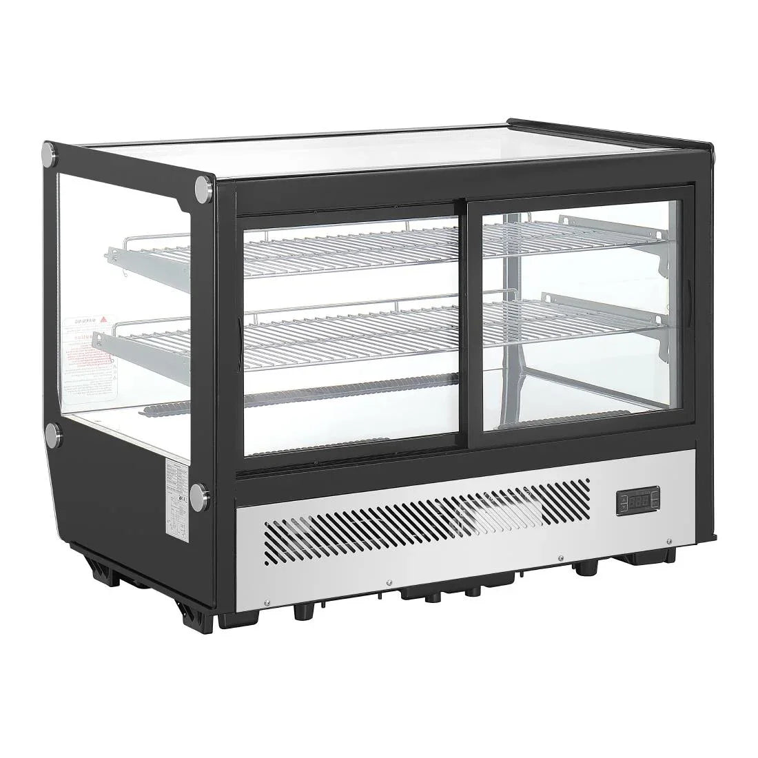 PG004 Polar G-Series Countertop Display Fridge Black Square Glass 160Ltr