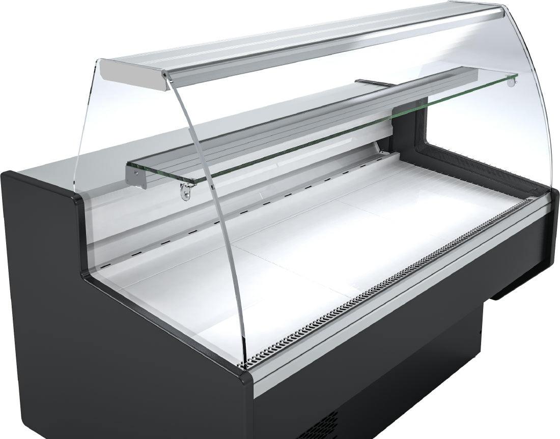 Polar G-Series Curved Glass Serve Over Counter Fridge 1.5m