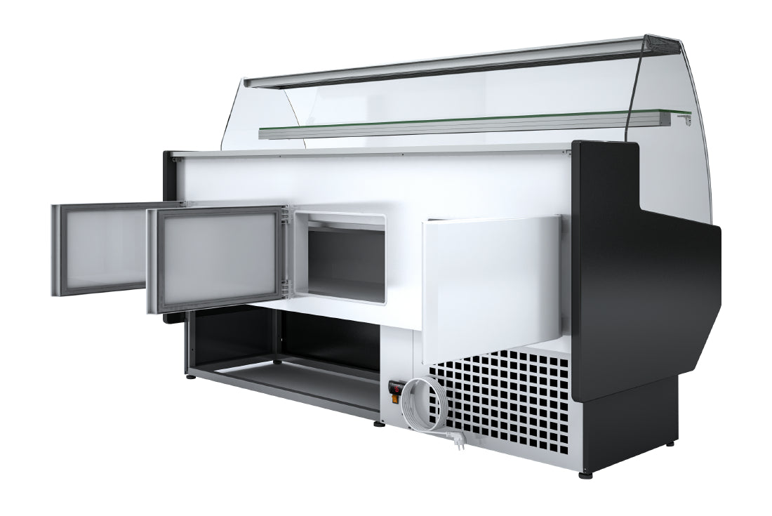Polar G-Series Curved Glass Serve Over Counter Fridge 2m