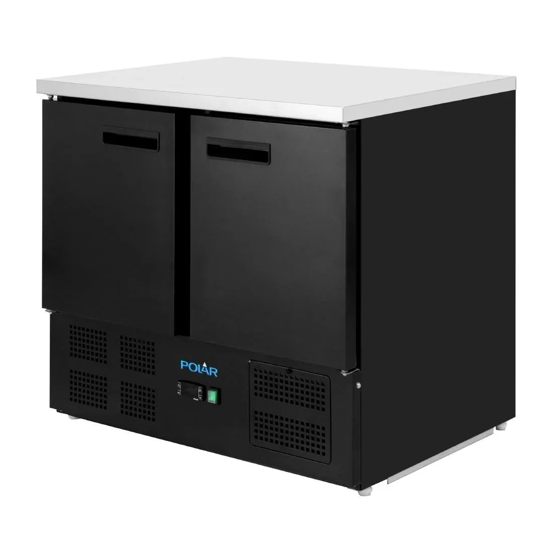 PG022 Polar G-Series Double Door Counter Fridge in Black - 240Ltr