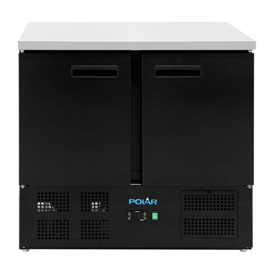 PG022 Polar G-Series Double Door Counter Fridge in Black - 240Ltr