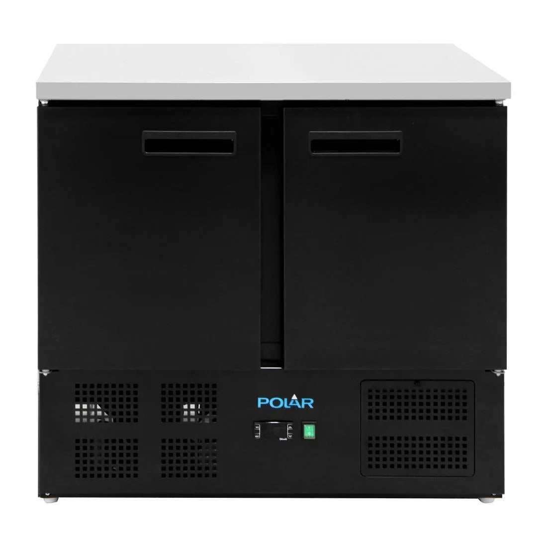 PG022 Polar G-Series Double Door Counter Fridge in Black - 240Ltr