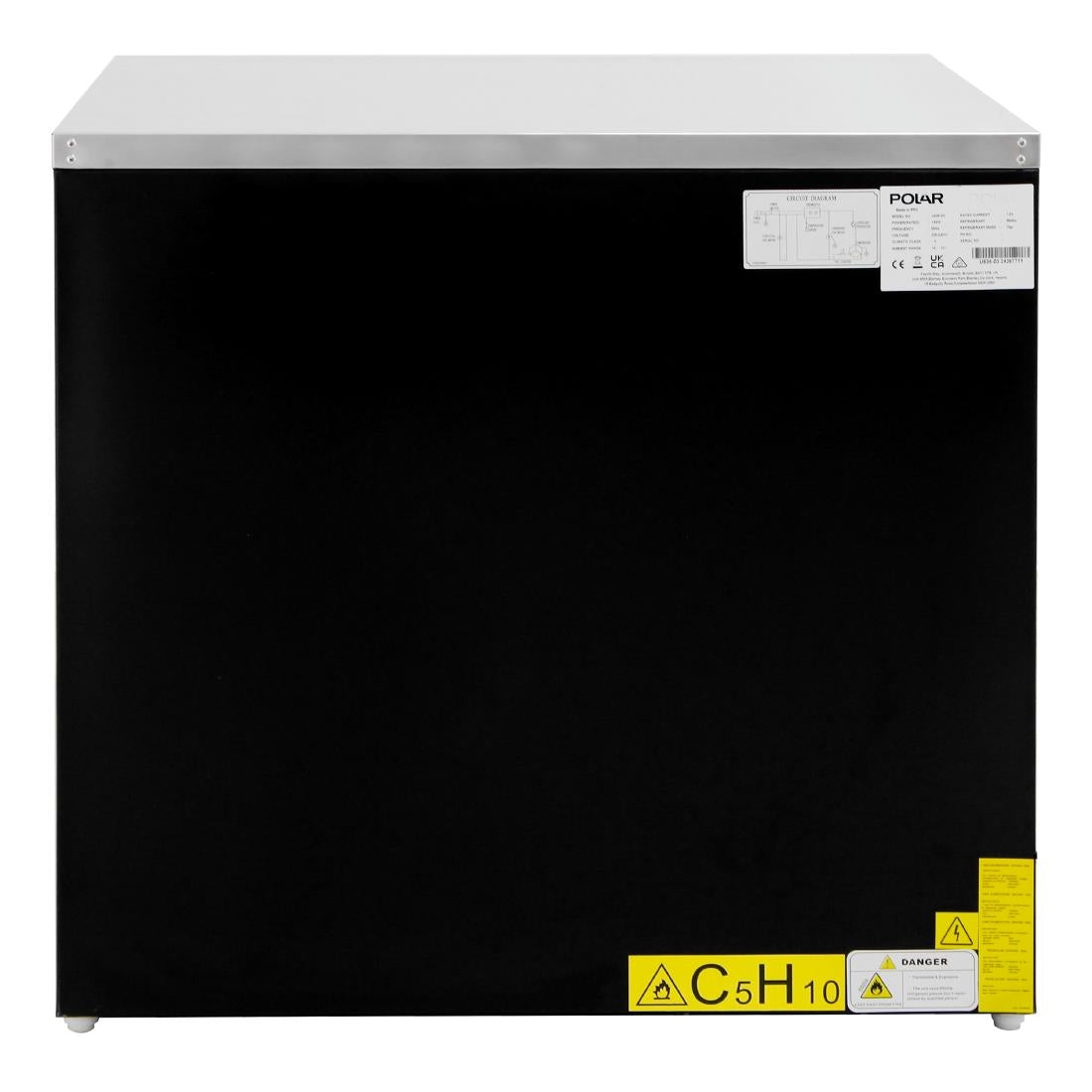 PG022 Polar G-Series Double Door Counter Fridge in Black - 240Ltr