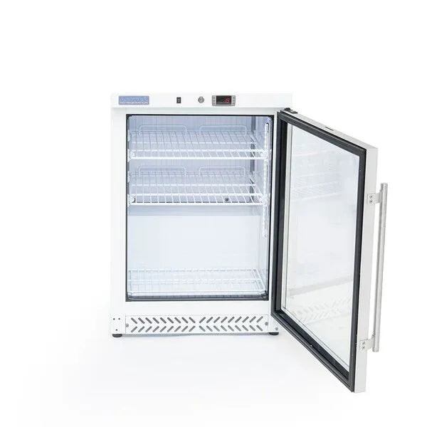 Arctica Medium Duty Undercounter Refrigerator - Glass Door - 143Ltr - White HEF540 - JD Catering Equipment Solutions Ltd