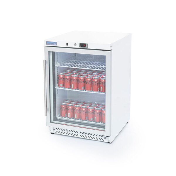 Arctica Medium Duty Undercounter Refrigerator - Glass Door - 143Ltr - White  HEF540