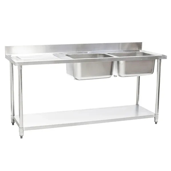 Connecta Double Sink Unit - Left Hand Drainer - 1500mm HEF659