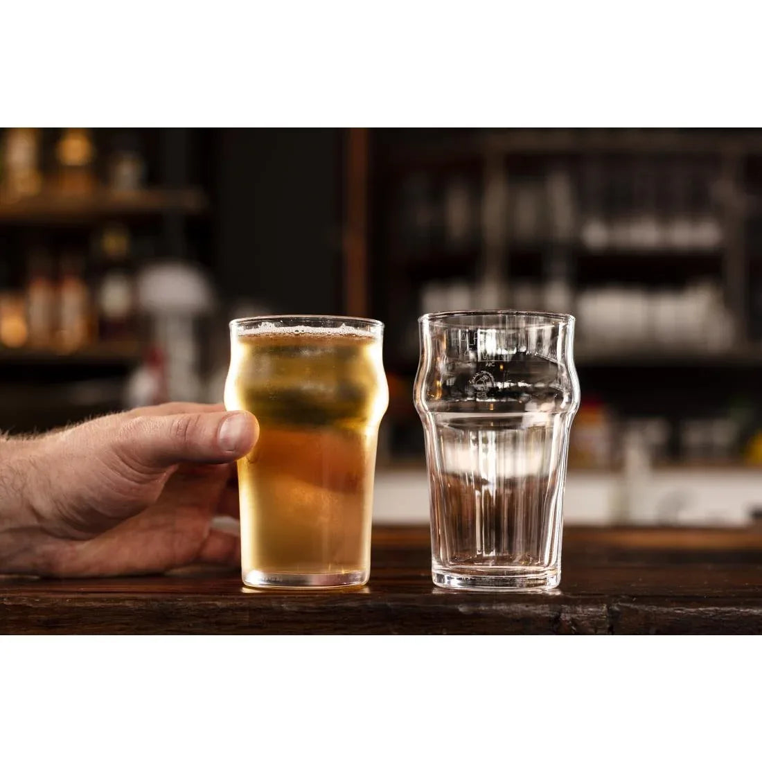 FU236 Arcoroc Nonic Beer Glasses 295ml CE Marked (Pack of 24) - JD Catering Equipment Solutions Ltd