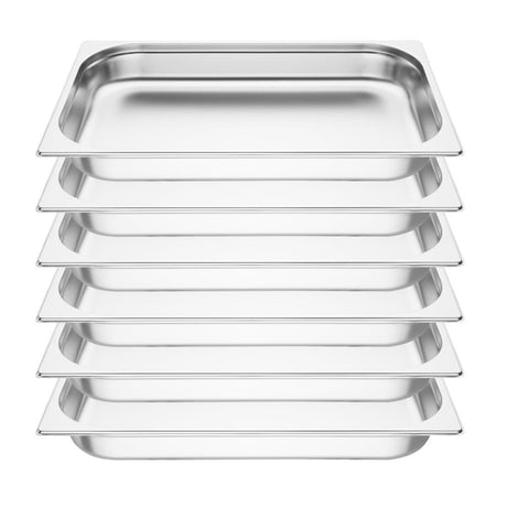 S895 Vogue Stainless Steel 1/1 Gastronorm Pans 65mm (Pack of 6)