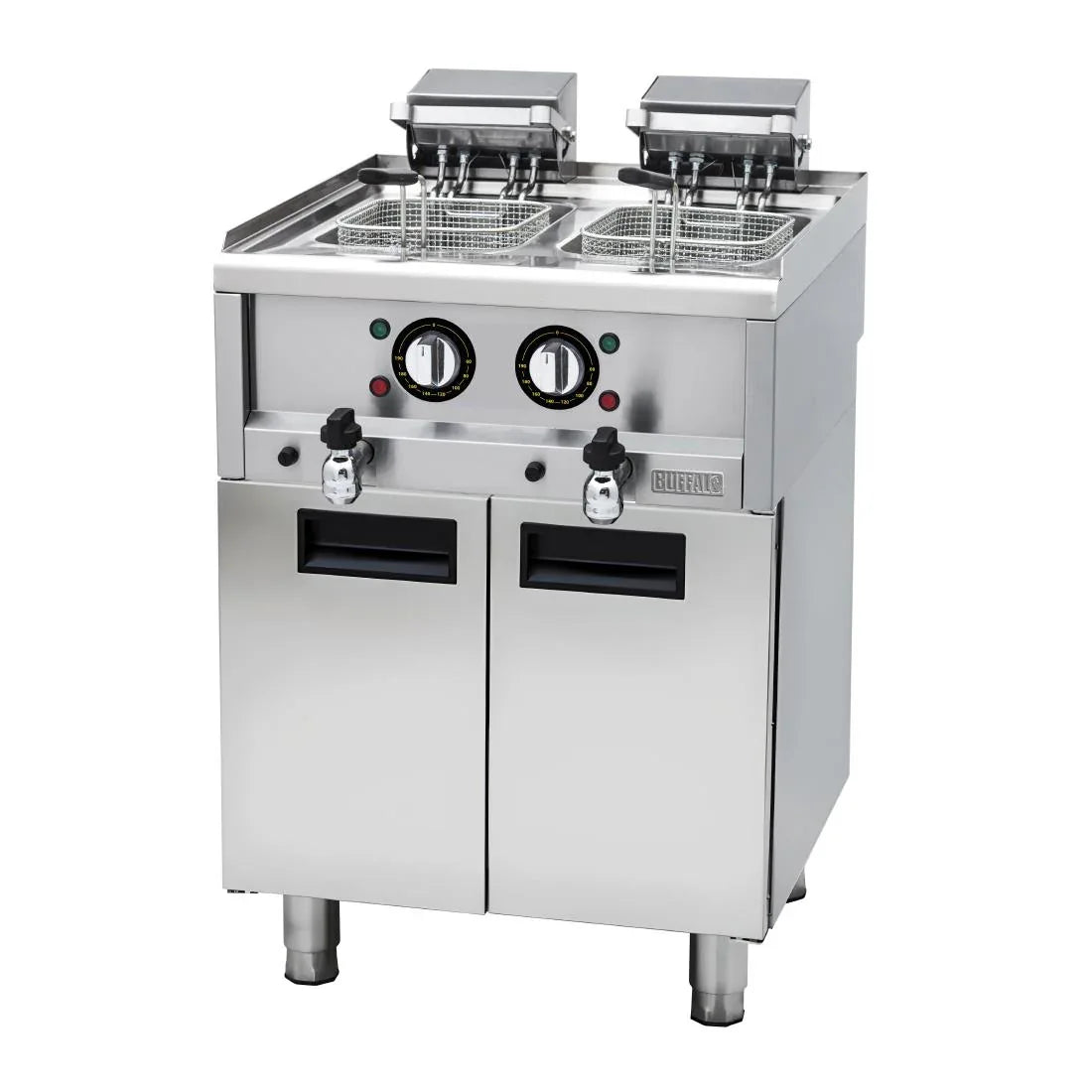 SA782 Buffalo 600 Series Freestanding Double Electric Fryer - 8Ltr + 8Ltr - JD Catering Equipment Solutions Ltd