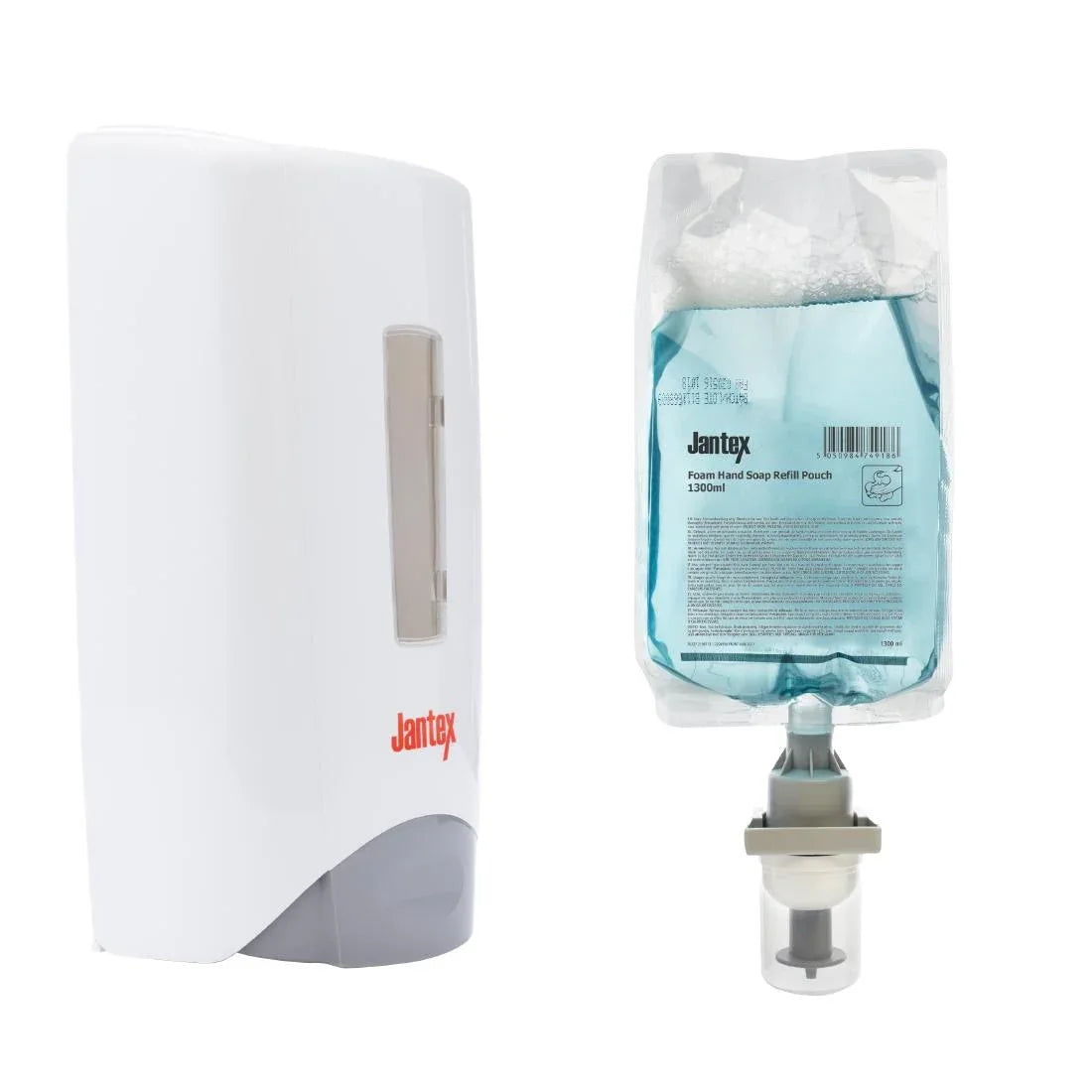 SA814 Jantex Manual Hand Soap Dispenser and Refill Bundle 1300ml
