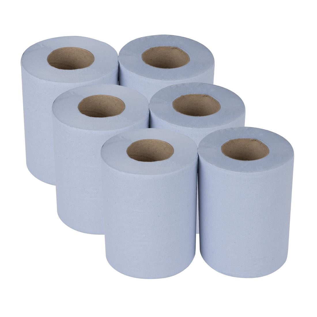 SA836 Nisbets Essentials Centrefeed Blue Rolls 2-Ply 320 Sheets (6 pack)
