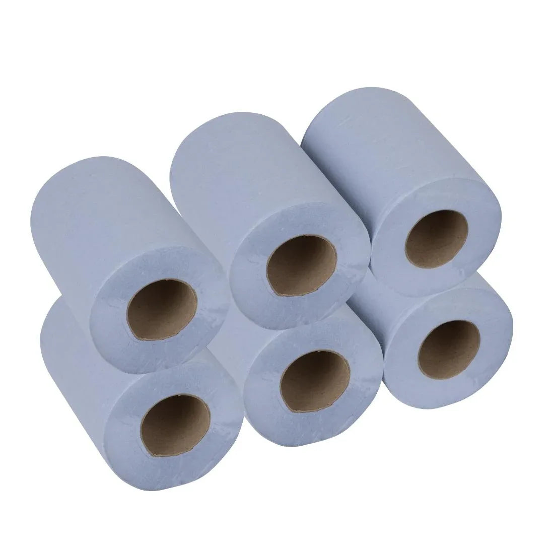 SA836 Nisbets Essentials Centrefeed Blue Rolls 2-Ply 320 Sheets (6 pack)