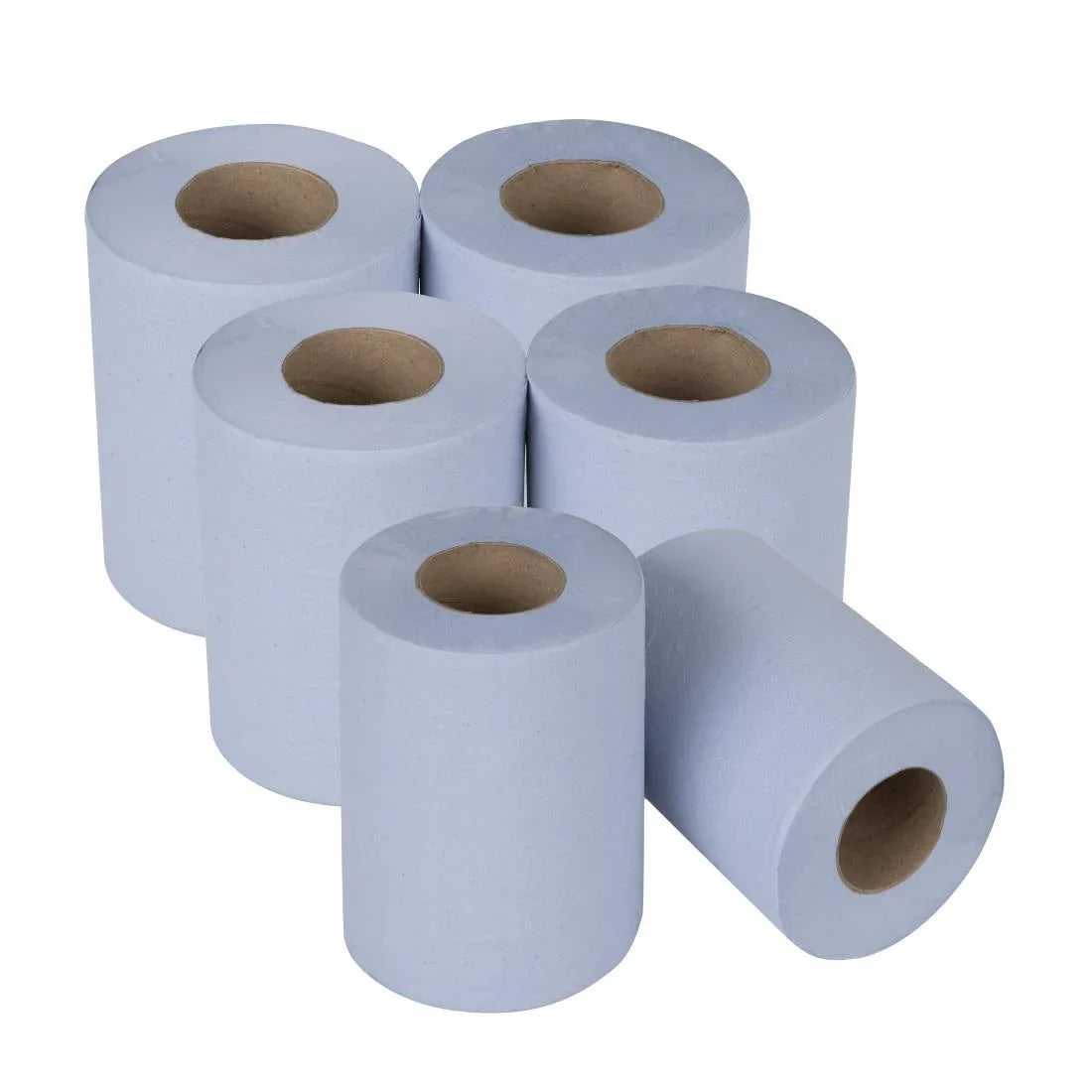 SA836 Nisbets Essentials Centrefeed Blue Rolls 2-Ply 320 Sheets (6 pack)