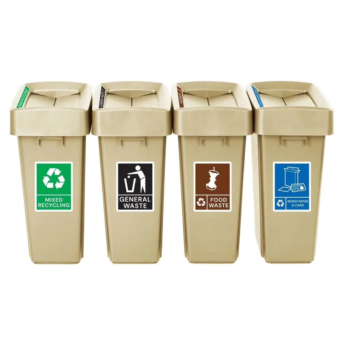 SA839 Jantex Simpler Recycling Slim Bin Bundle Beige 4x 60Ltr