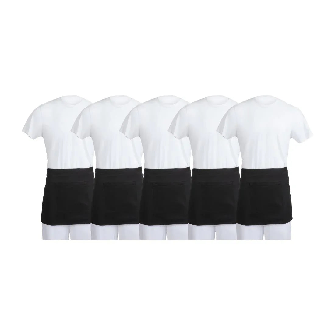 SA844 Whites Waist Apron Polycotton Black - 750x373mm - B131 (Pack 5)