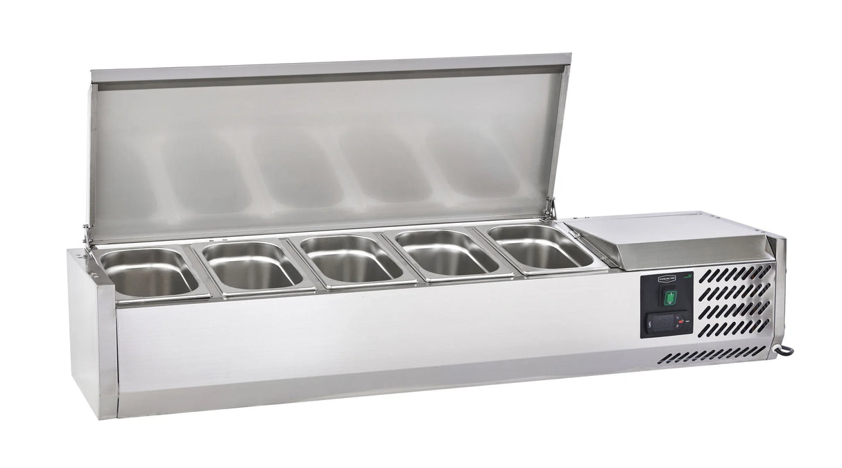 Sterling Pro Cobus SPT1200-330-SS Topping Well with Stainless Steel Lid 5 x GN1/4 - JD Catering Equipment Solutions Ltd