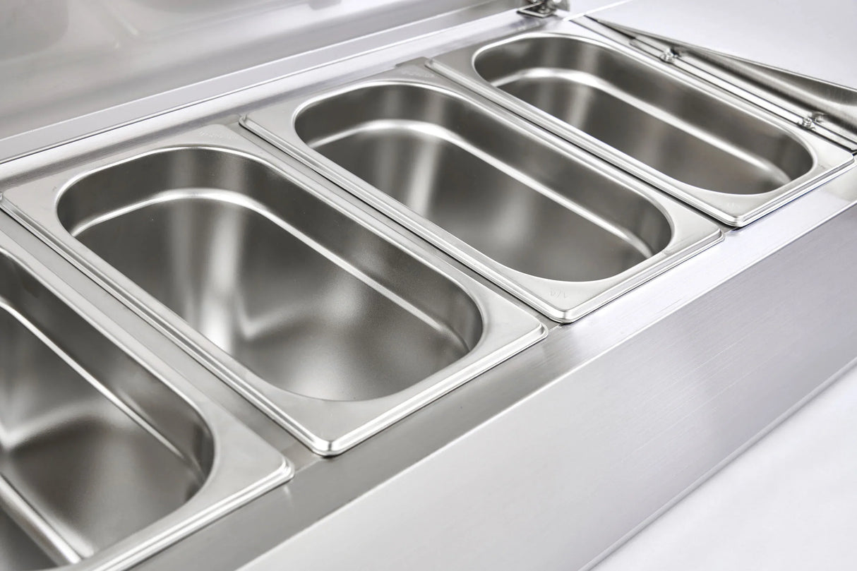 Sterling Pro Cobus SPT1200-330-SS Topping Well with Stainless Steel Lid 5 x GN1/4 - JD Catering Equipment Solutions Ltd