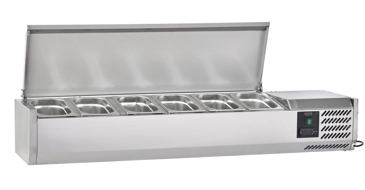 Sterling Pro Cobus SPT1400-330-SS Topping Well with Stainless Steel Lid 6 x GN1/4 - JD Catering Equipment Solutions Ltd