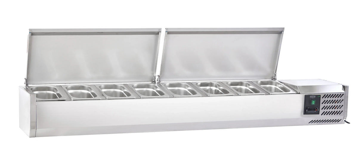 Sterling Pro Cobus SPT1800-330-SS Topping Well with Stainless Steel Lid 8 x GN1/4 - JD Catering Equipment Solutions Ltd