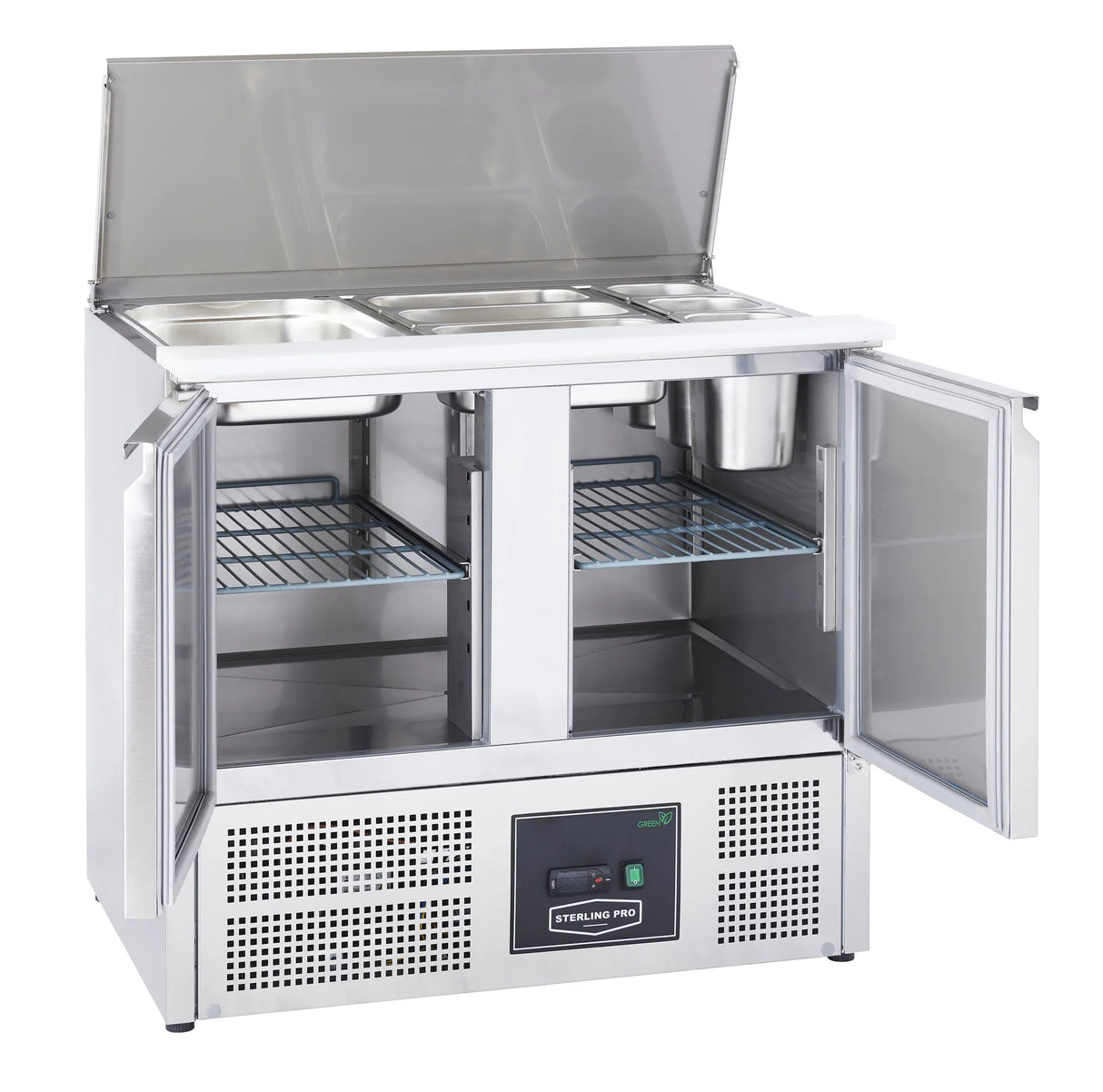 Sterling Pro Cobus SPU200SL 2 Door Hinged Lid & Chop Board Saladette Counter 240 Litres - JD Catering Equipment Solutions Ltd
