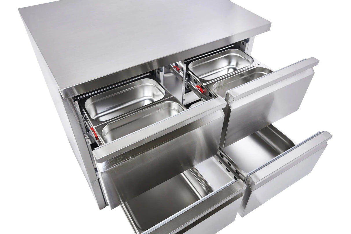 Sterling Pro Cobus SPU201-4D Undermounted Fridge Counter 4 Drawers 220 Litres