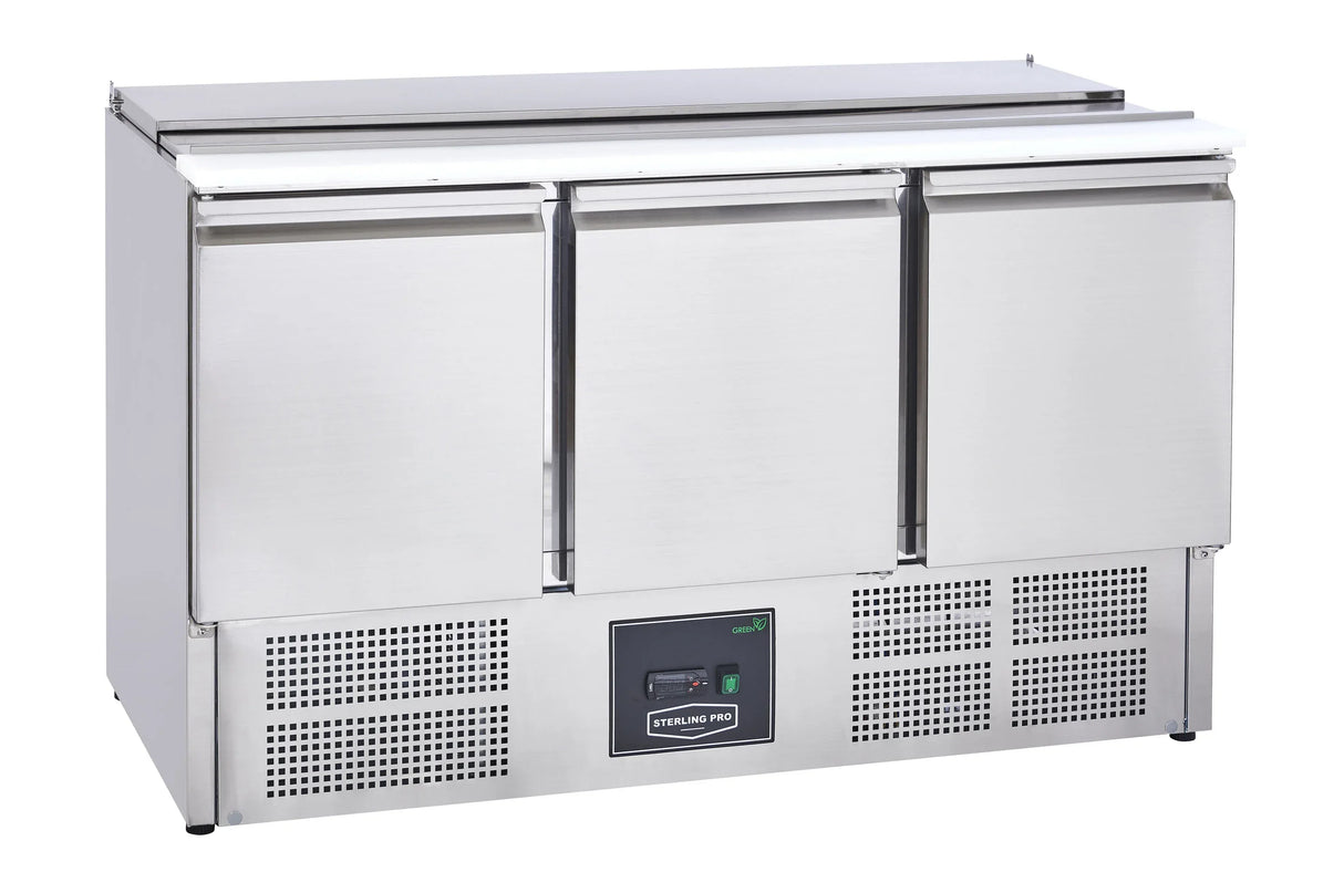 Sterling Pro Cobus SPU300SL 3 Door Saladette Hinged Lid & Chop Board 368 Litres
