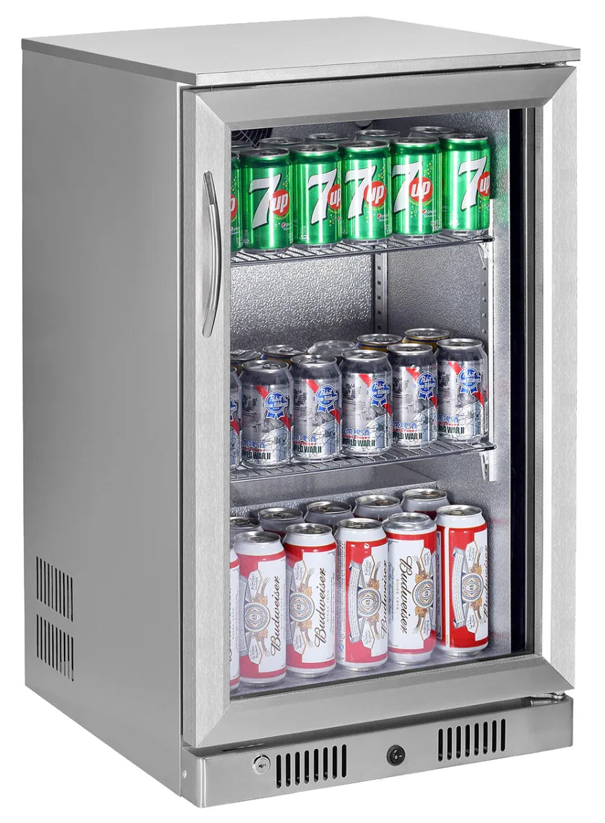 Sterling Pro Green SP1HC-STS Single Door Stainless Steel Bottle Cooler 106 x 330ml Bottles