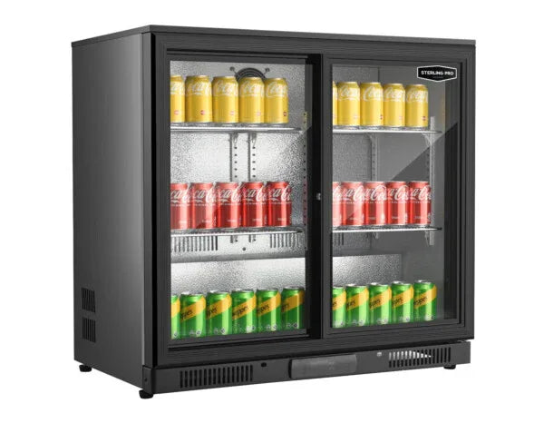 Sterling Pro Green SP2HC-BS Sliding Double Door Bottle Cooler 180 x 330ml Bottles