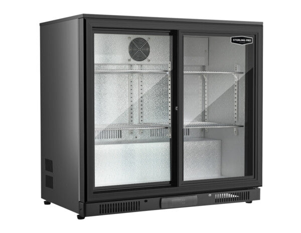 Sterling Pro Green SP2HC-BS Sliding Double Door Bottle Cooler 180 x 330ml Bottles