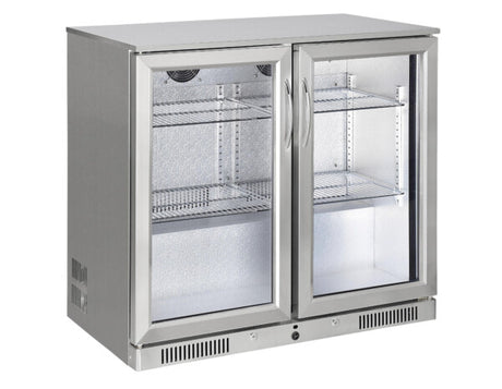 Sterling Pro Green SP2HC-STS Double Door Stainless Steel Bottle Cooler  180 x 330ml Bottles 2 Year Parts & Labour