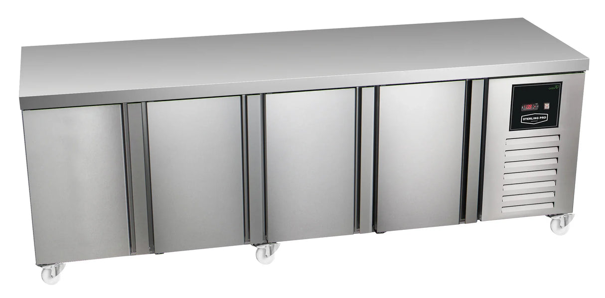Sterling Pro Green SPI-7-225-40-NS 4 Door Fridge Counter Plain Top 615 Litres 2 Years Parts & Labour