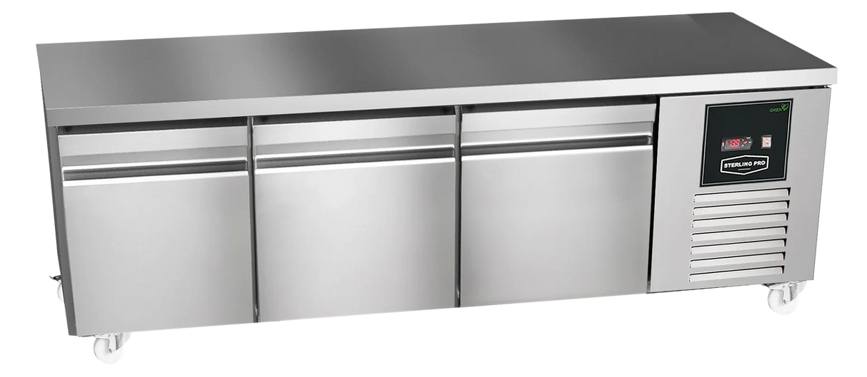 Sterling Pro Green SPI-B-180 Stainless Steel Low-Height Fridge Counter 3 x 2/3 Drawers 2 Years Parts & Labour