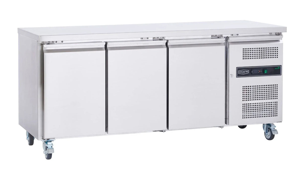 Sterling Pro Cobus SPCR305AV A-Energy Rated Three Door Gastronorm Fridge Counter, 417 Litres