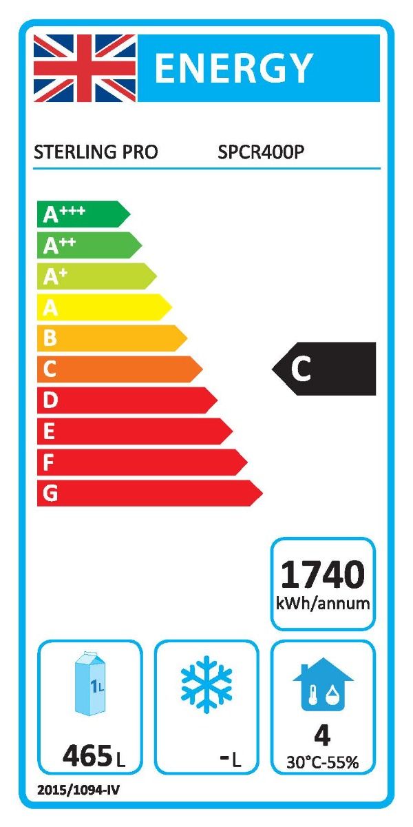 Sterling Pro Cobus SPCR400P 4 Door Refrigerated Counter, 553 Litres