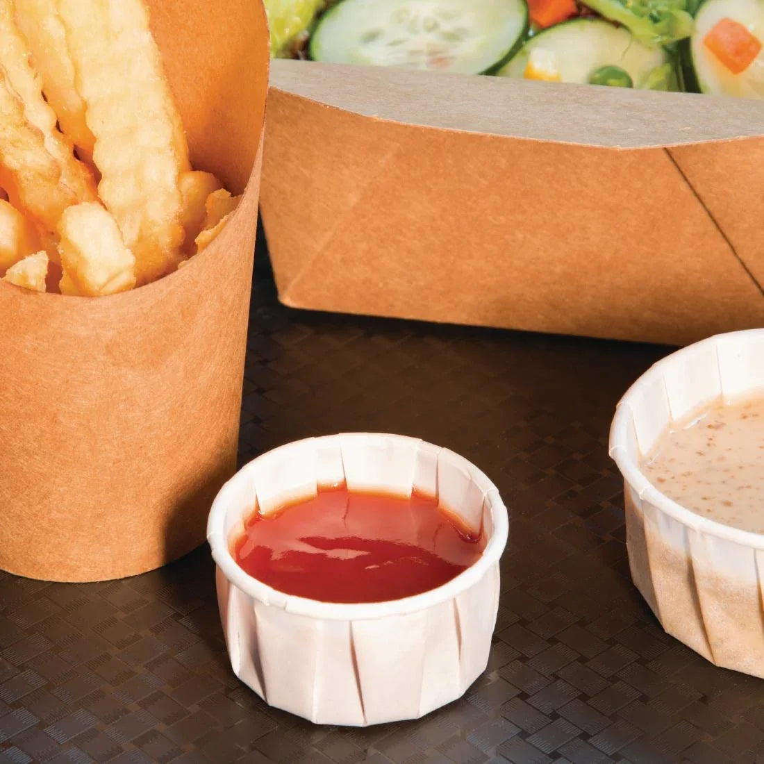 CX081 Recyclable Paper Sauce Pots Medium 2oz (Pack of 250) - JD Catering Equipment Solutions Ltd