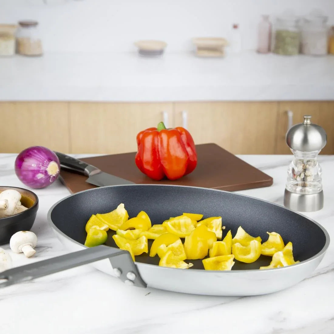 HT988 Vogue Oval Frypan Aluminium Non-stick Teflon Platinum Plus 360mm (14")