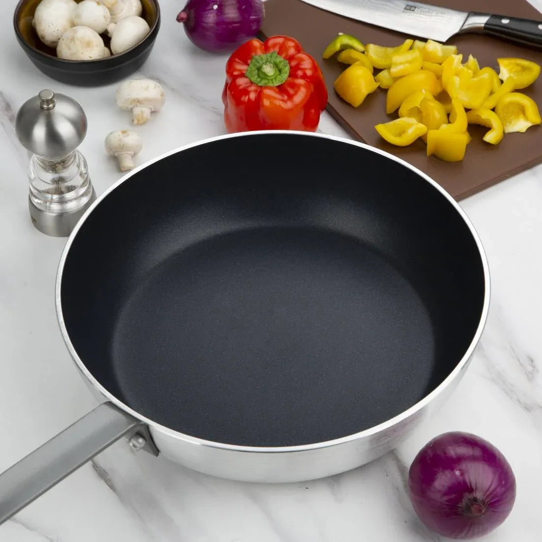 T367 Vogue Non Stick Aluminium Flared Saute Pan 320mm - JD Catering Equipment Solutions Ltd