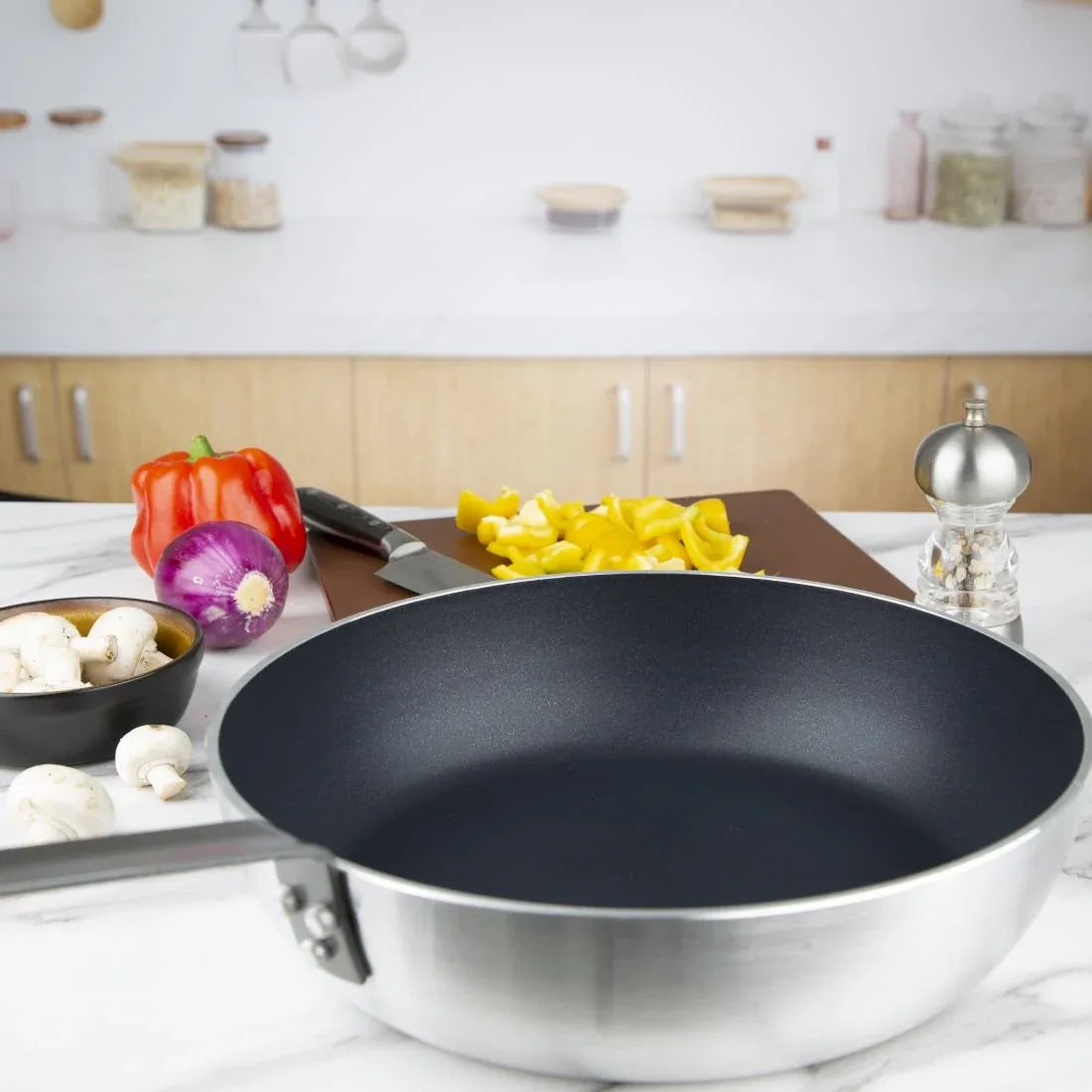 T367 Vogue Non Stick Aluminium Flared Saute Pan 320mm - JD Catering Equipment Solutions Ltd