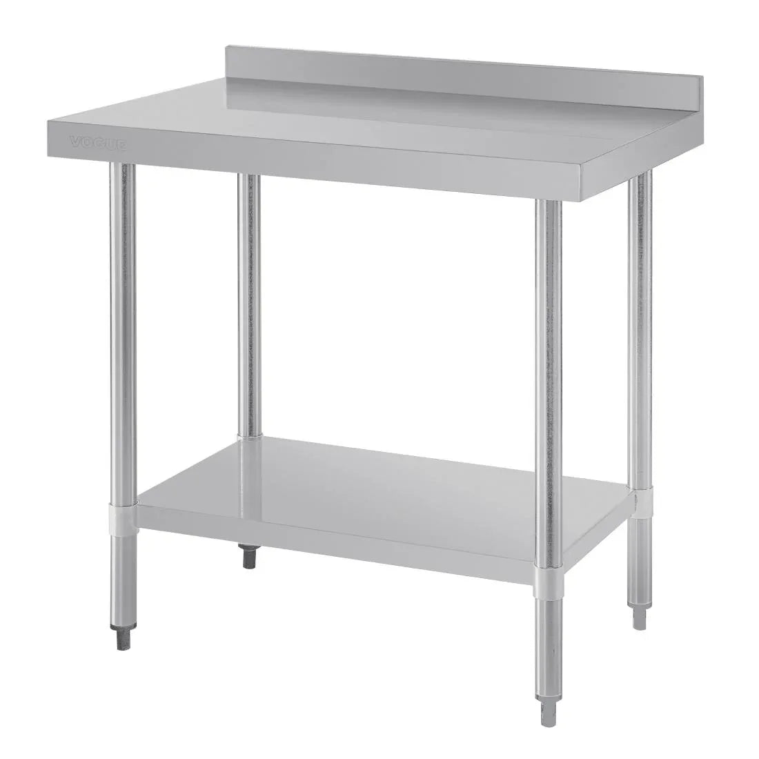 T380 Vogue Stainless Steel Prep Table with Upstand 900mm - JD Catering Equipment Solutions Ltd