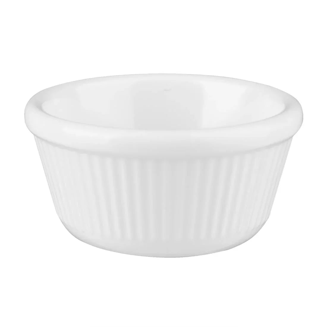 T700 Kristallon Melamine Fluted Ramekins White 70mm (Pack of 12) - JD Catering Equipment Solutions Ltd
