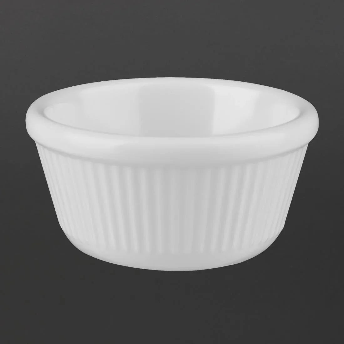 T700 Kristallon Melamine Fluted Ramekins White 70mm (Pack of 12) - JD Catering Equipment Solutions Ltd