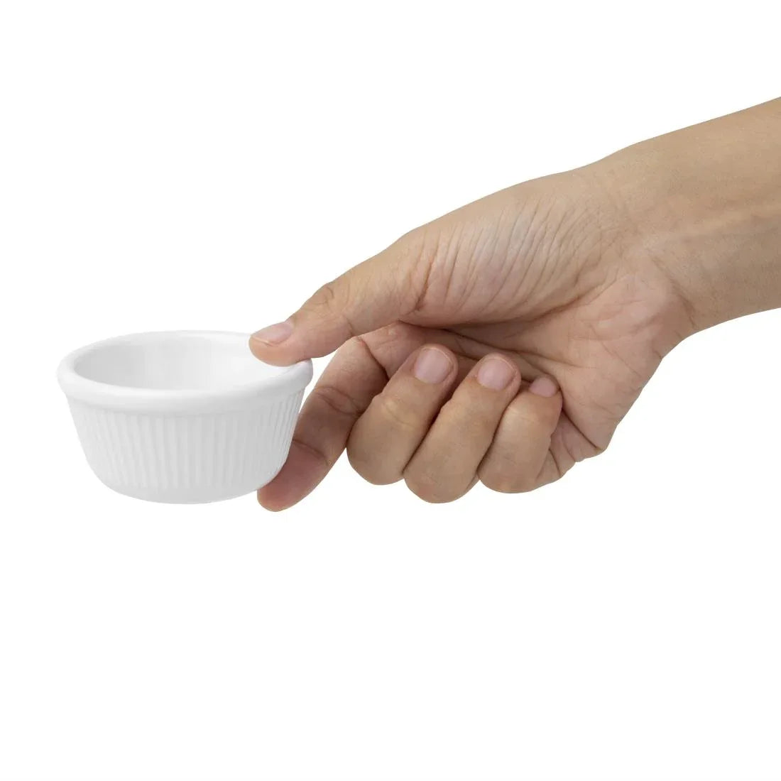 T700 Kristallon Melamine Fluted Ramekins White 70mm (Pack of 12) - JD Catering Equipment Solutions Ltd