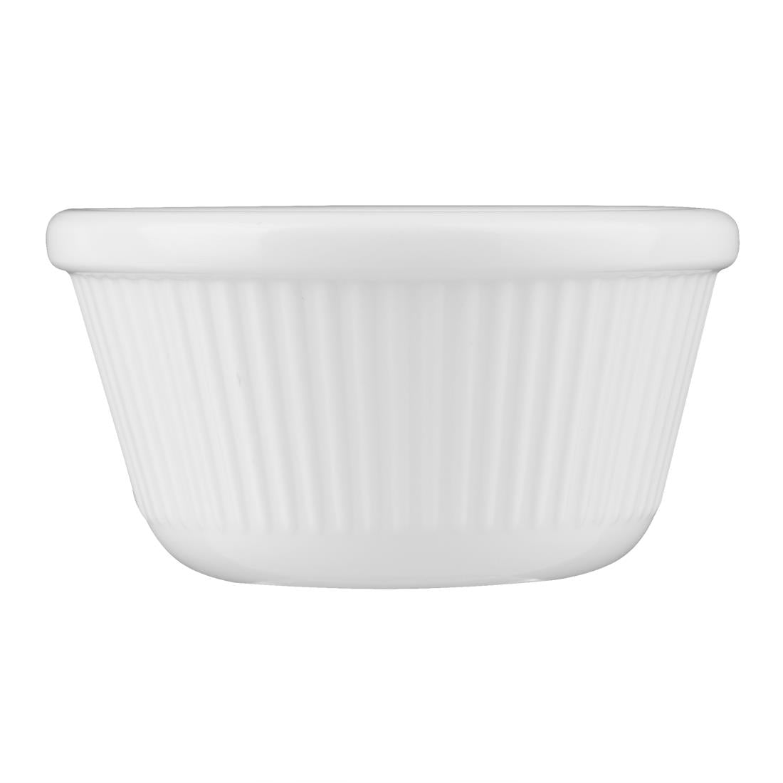 T814 Kristallon Melamine Fluted Ramekins White 76mm (Pack of 12)