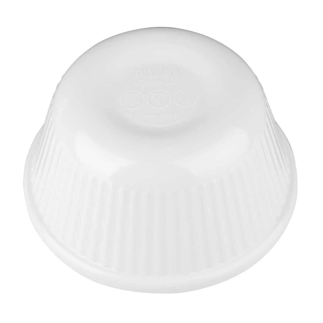 T814 Kristallon Melamine Fluted Ramekins White 76mm (Pack of 12)