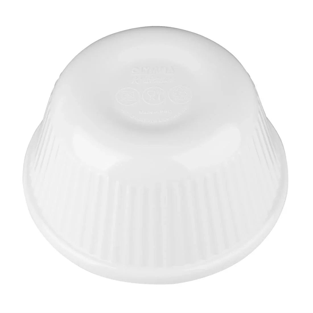 T814 Kristallon Melamine Fluted Ramekins White 76mm (Pack of 12)