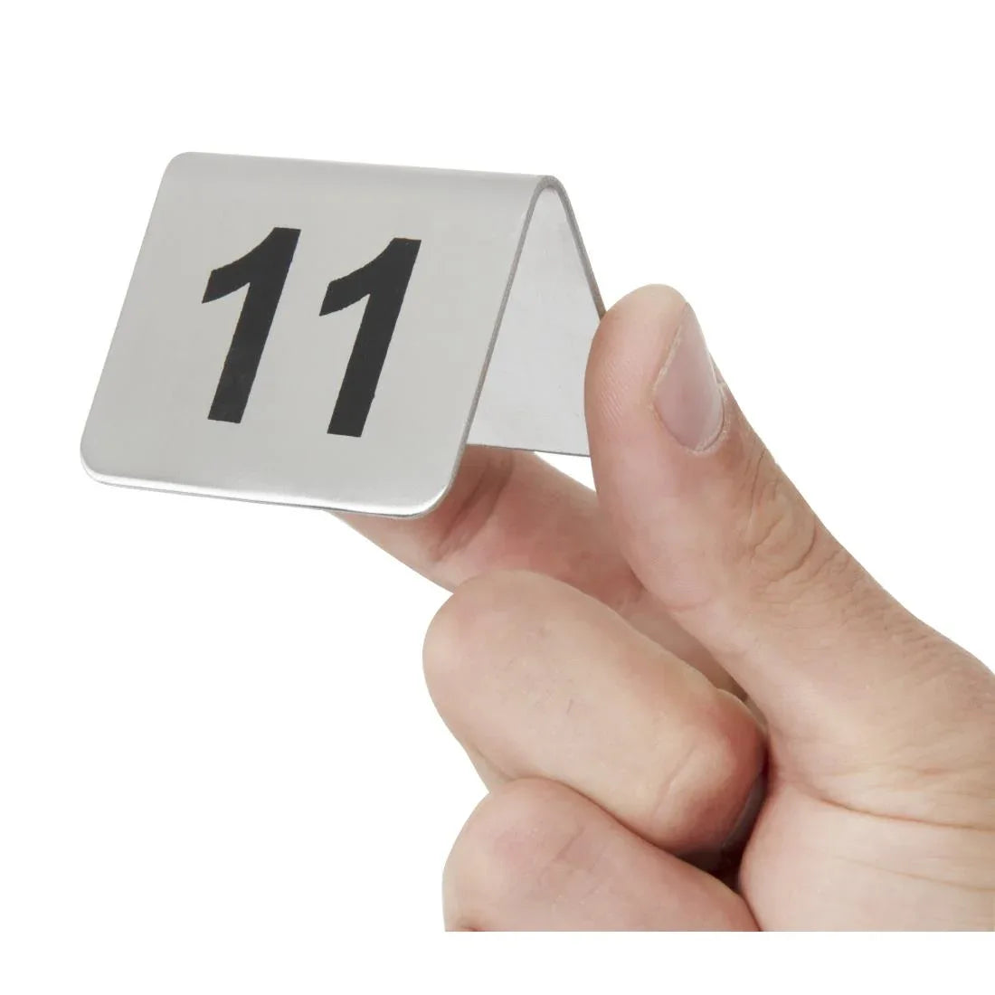 U047 Olympia Stainless Steel Table Numbers 11-20 (Pack of 10) - JD Catering Equipment Solutions Ltd
