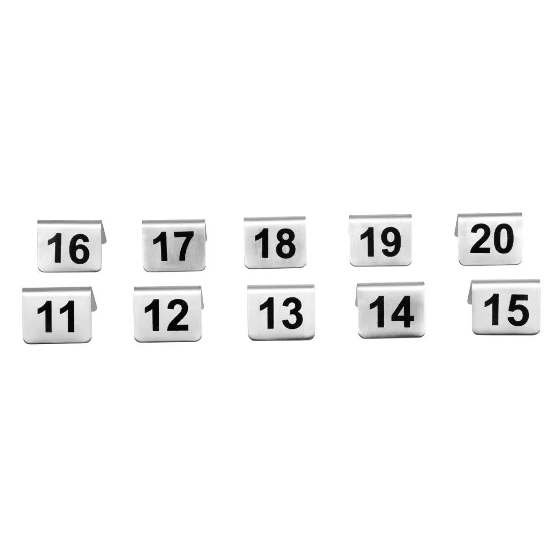 U047 Olympia Stainless Steel Table Numbers 11-20 (Pack of 10) - JD Catering Equipment Solutions Ltd