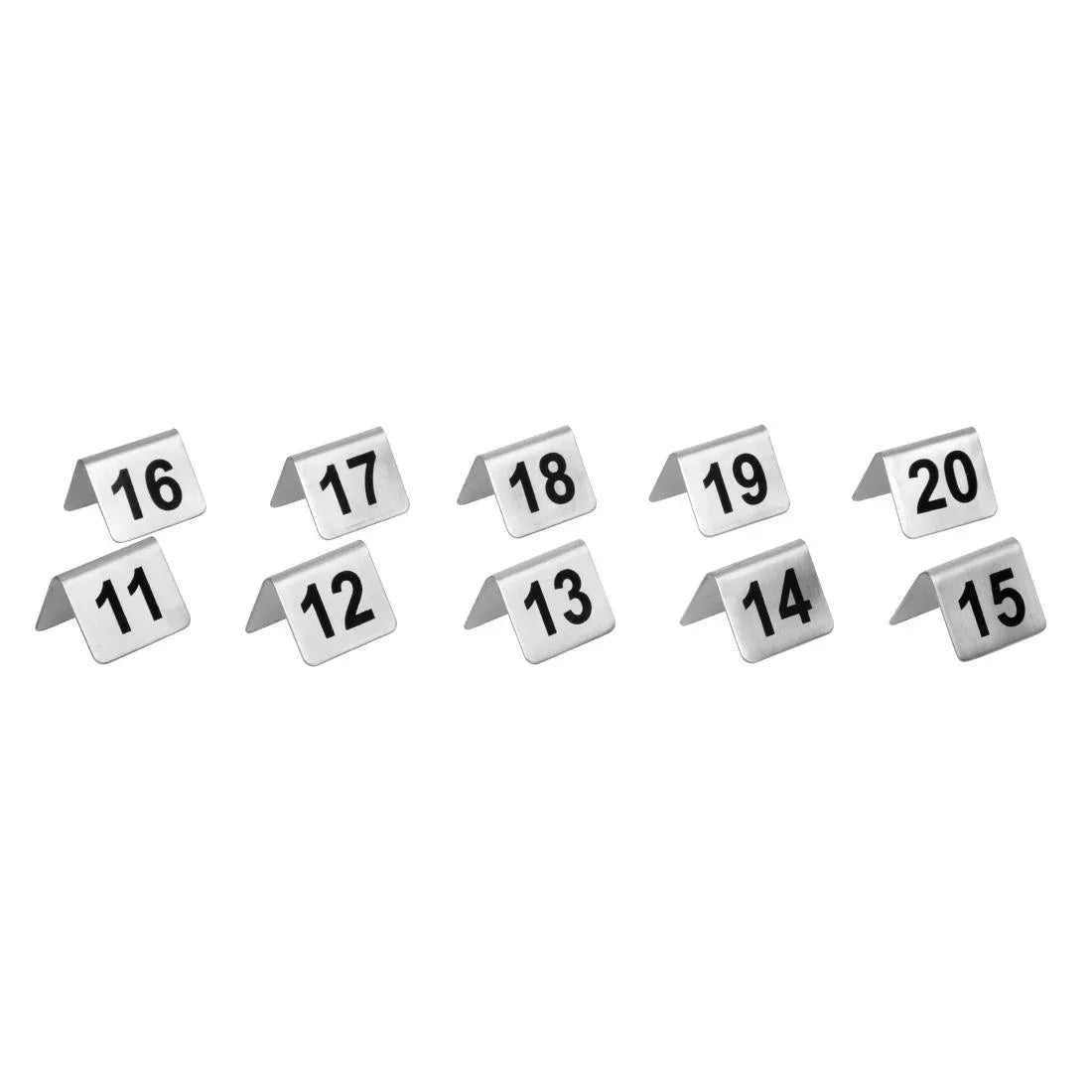 U047 Olympia Stainless Steel Table Numbers 11-20 (Pack of 10) - JD Catering Equipment Solutions Ltd
