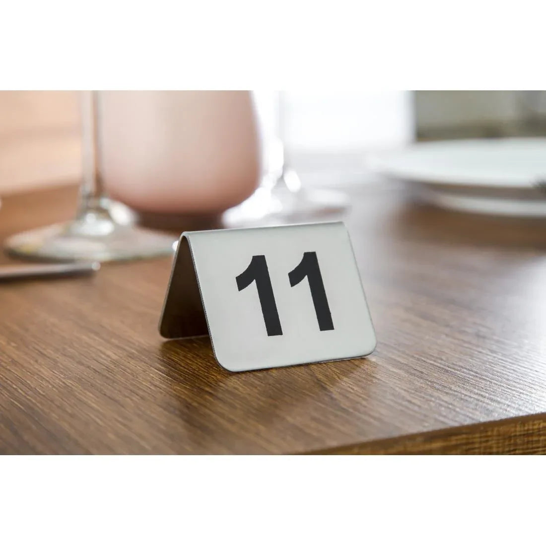 U047 Olympia Stainless Steel Table Numbers 11-20 (Pack of 10) - JD Catering Equipment Solutions Ltd